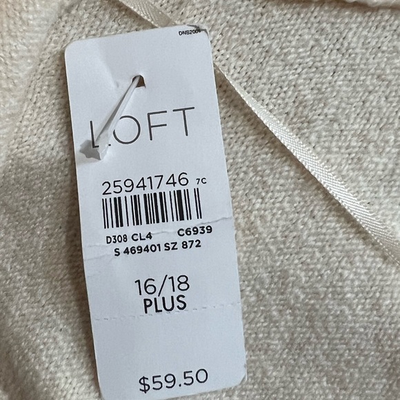 LOFT plus cream cardigan with pockets new with tags NWT size 16/18 - Picture 7 of 11